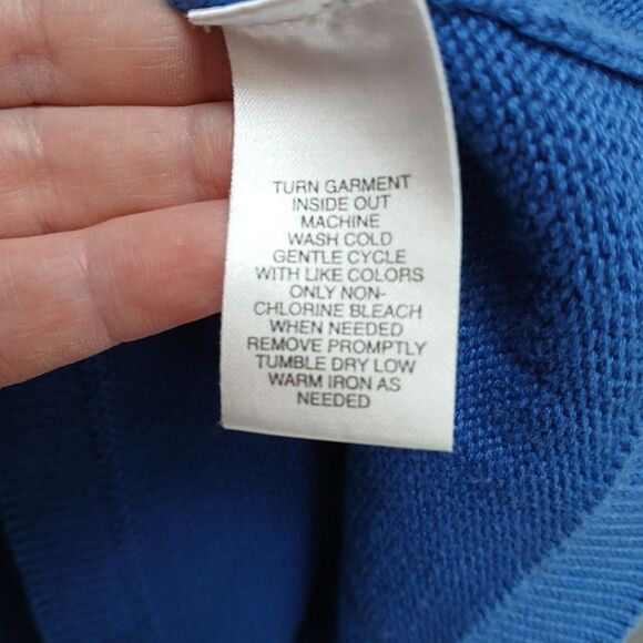 Designers Originals Sweater Medium Blue Drawstring V Neck Long Sleeve Cozy Comfy - Picture 7 of 9